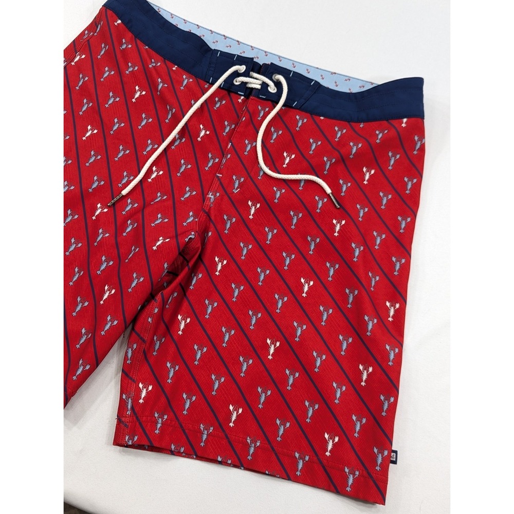 Sperry Top-Sider Board Shorts Swim Trunks Blue Tropical Mens 34 Crawfish Crawdad